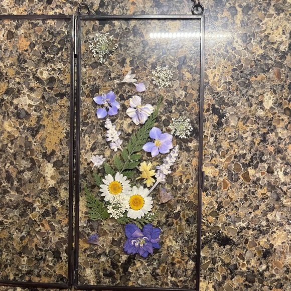 Hand made Glass framed real pressed flowers - Picture 2 of 2